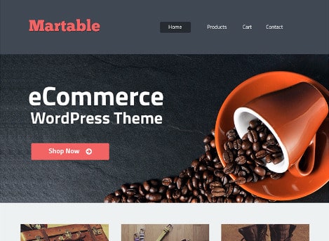 A screenshot of a WordPress theme for e-commerce websites.