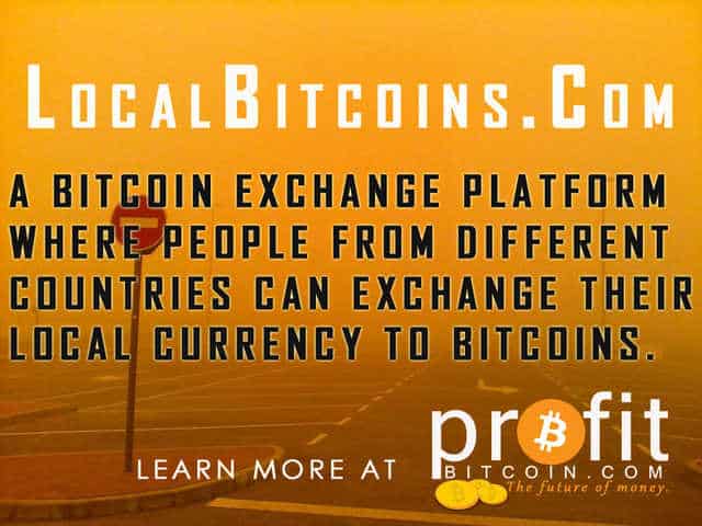 A picture showing one local Bitcoin marketplace exchange. 