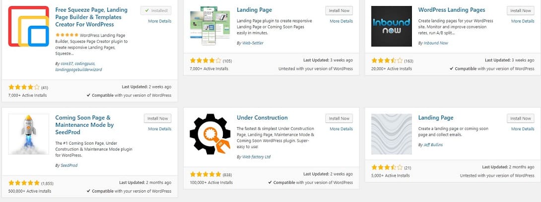 An image that shows how to make a landing page in wordpress with plugins. 